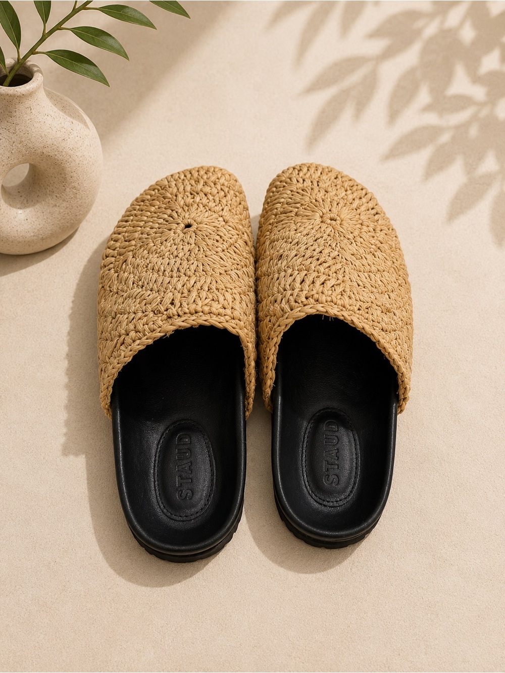 STAUD Dia Raffia Mule Size 35 NWOB Made in Portugal Woven Slides - Picture 9 of 11